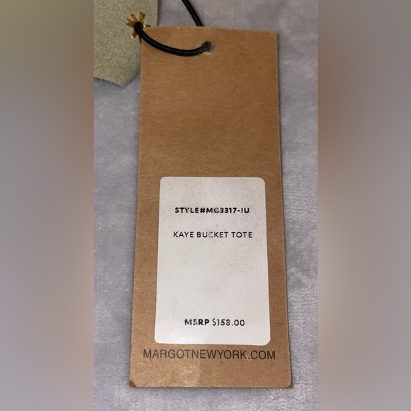 Margot New York Neutral Suede Genuine Leather Kaye Bucket Large Tote Lined - Picture 13 of 16